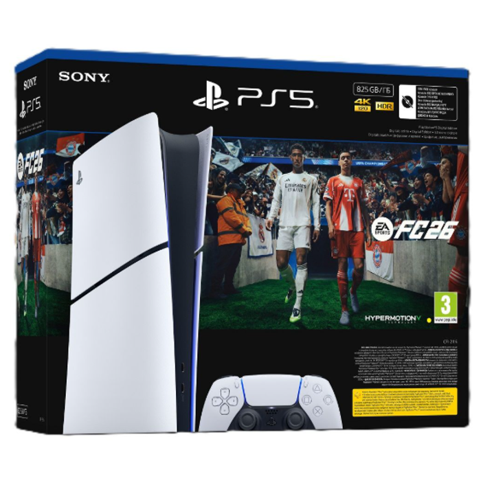 Igraća konzola Sony PlayStation PS5 Slim Digital Edition E chassis + EA Sports FC 26 VCH (kod za skidanje)