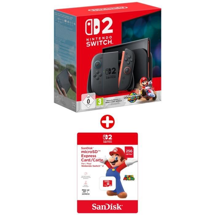 Nintendo paket: Nintendo Switch 2 konzola + Mario Kart World (kod) + 512GB Express microSD kartica